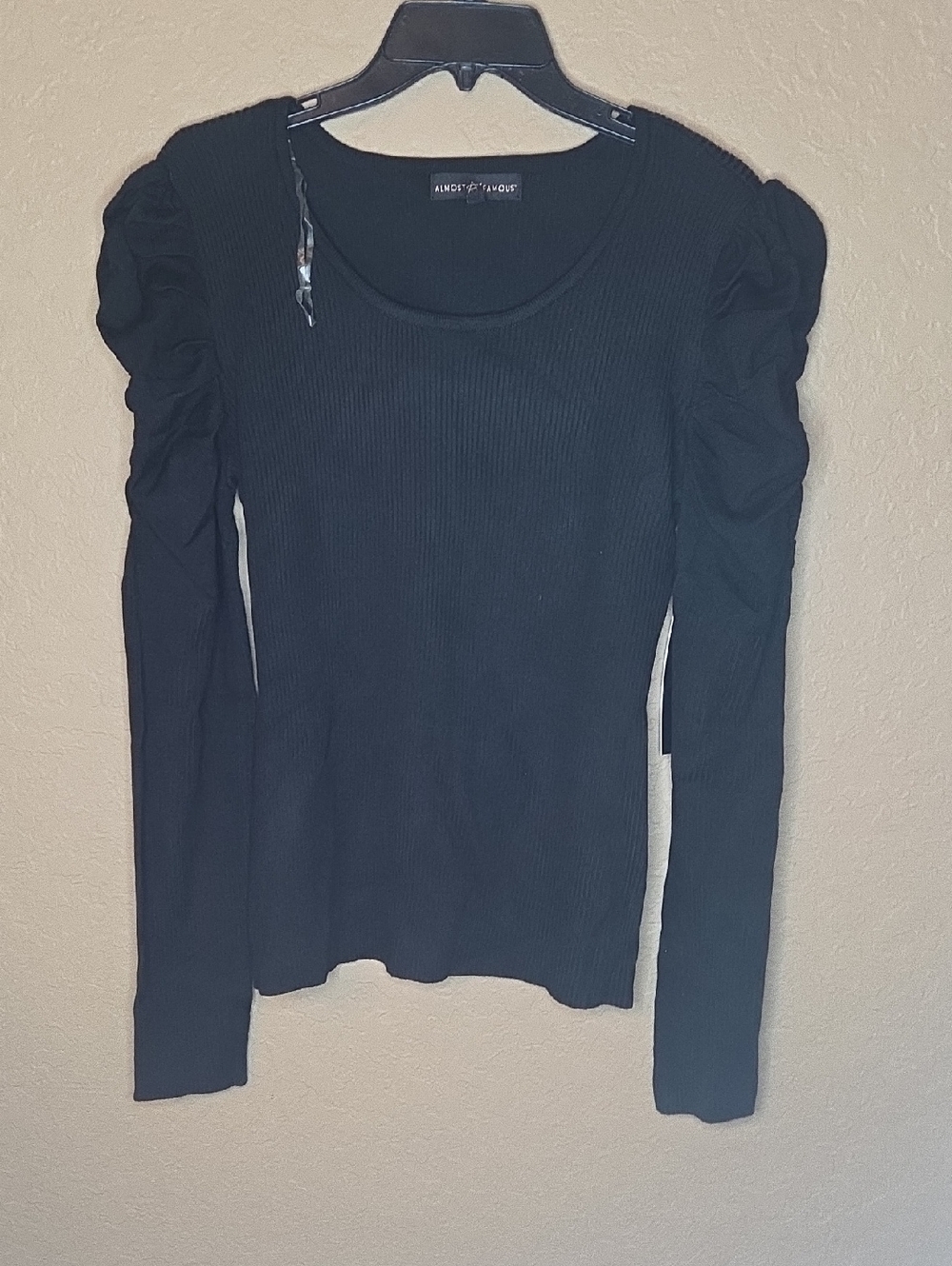 Black Long Sleeve Shirt With Princess Sleeve